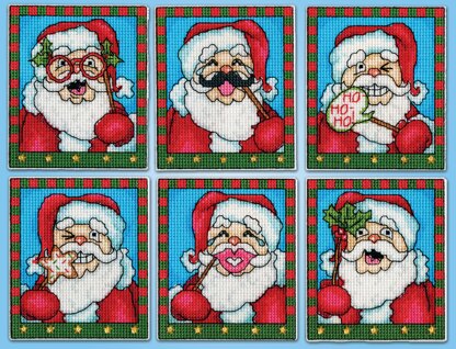Design Works Selfie Santa Ornaments Counted Cross Stitch Kit
