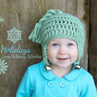 Free Crochet Star Baby Earflap Hat pattern using Bernat Bundle Up