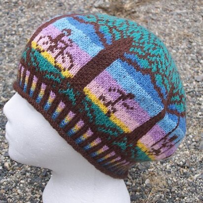 Trees at Dusk Tam - knitting pattern