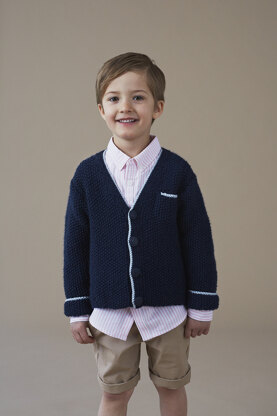 Nate Jacket - Knitting Pattern For Boys in Debbie Bliss Cashmerino Aran