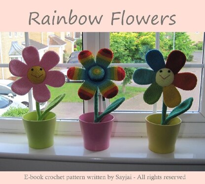 Rainbow Flowers Amigurumi Crochet Pattern