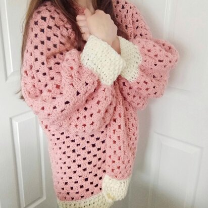 Crochet Pink Hexagon Cardigan Pattern