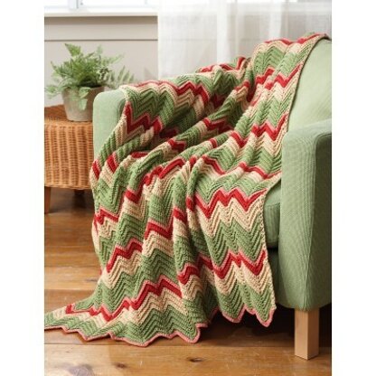 Zig-Zag Afghan in Bernat Worsted Solids - Downloadable PDF