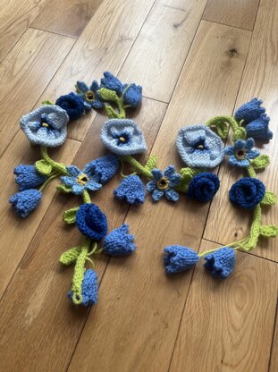 Blue Flower Garland