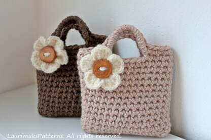 Girls crochet flower bag purse