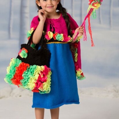 Flower Princess Dress & Cape in Red Heart Super Saver Economy Solids - LW4448