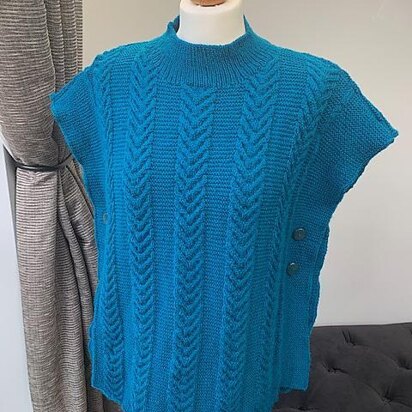 Cabled Poncho