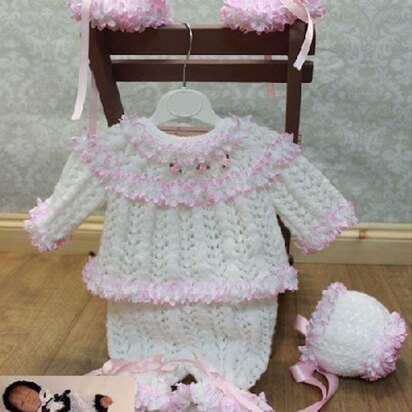 Knitting Pattern baby angel top UK & USA Terms #62