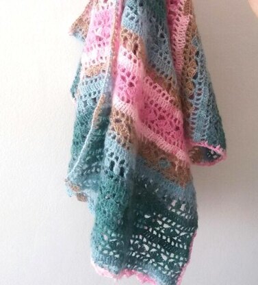 Lacy blanket shawl