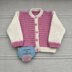 CJ & Ellie Baby cardigan knitting pattern sizes 16-22 inch chest size