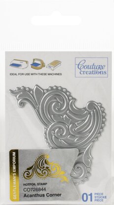 Artdeco Creations Couture Creations Gentlemans Emporium Mini Hotfoil Stamp - Acanthus Corner 2.3"X2"