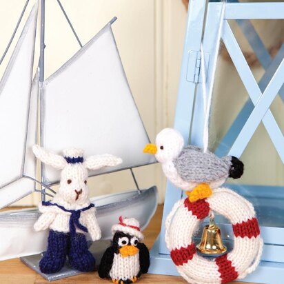 Sailor bunny and quirky penguin - knitting pattern