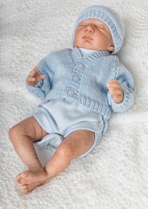 Premature Baby 10 inch Cardi and Hat