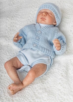 Premature Baby 10 inch Cardi and Hat
