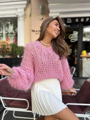 Chunky Mohair Sweater Knitting Pattern