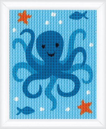 Vervaco Squid Tapestry Kit - 12,5 x 16 cm