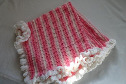 Strawberry Set. Baby Hat Blanket with Ruffle.