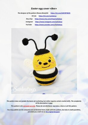 Easter egg cover Bee