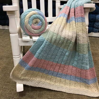 Plymouth Yarn F828 Vertical Lines Baby Blanket (Free)