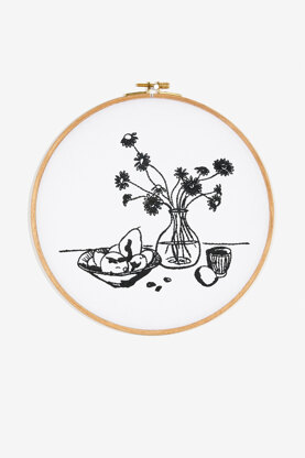 DMC Daisies and Pears Still Life Embroidery Pattern - PAT2006 - Downloadable PDF