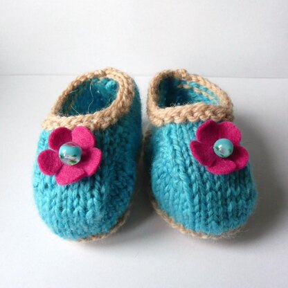 Terrific Turquoise and Lacy Lime Baby Shoes