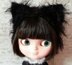 Lucky Black Kitty dress and headband for 12" Blythe
