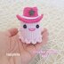 Cowgirl Ghost crochet pattern, Small pink ghost with cowgirl hat, Halloween ornaments No sew Crochet Cowgirl Halloween party decor