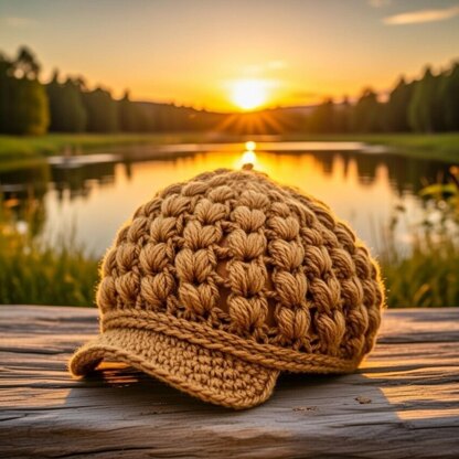 Crochet Beanie Hat Pattern + Video – Popcorn Stitch Bonnet PDF