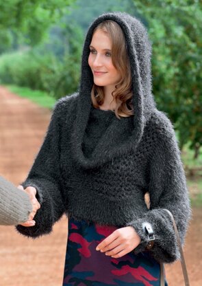 Hooded Sweater in Bergere de France Plume - 42871