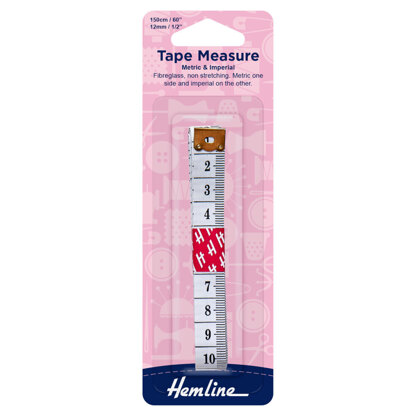 Hemline Tape Measure: Metric/Imperial: 150cm