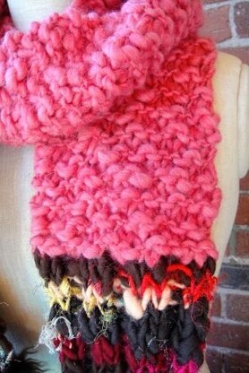 Feeling Groovy Scarf in Knit Collage Sister Yarn and Rolling Stone