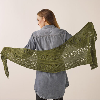 910 - Ekanite - Shawl Knitting Pattern for Women in Valley Yarns Charlemont by Valley Yarns