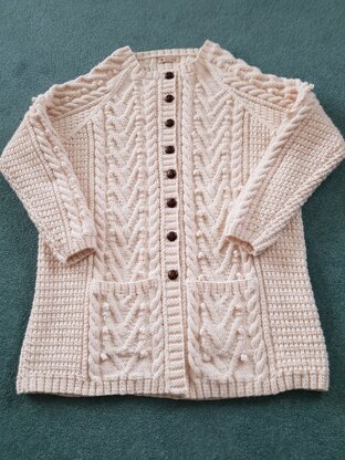 Ladies Aran Cardigan