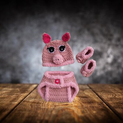 Baby Crochet Pig Outfit