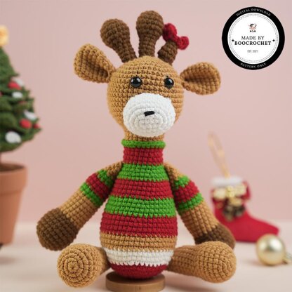 Giraffe Wearing Christmas Shirt Plush Toy