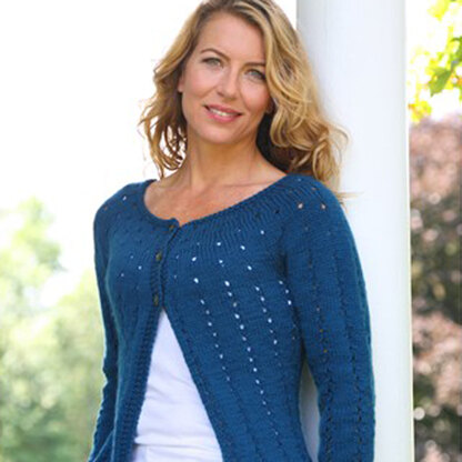 281 Point and Line Cardigan - Knitting Pattern for Women in Valley Yarns Amherst