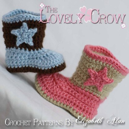 Crochet baby cowboy online boots pattern