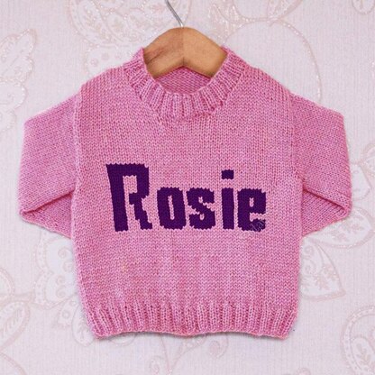 Intarsia - Rosie Moniker Chart - Childrens Sweater