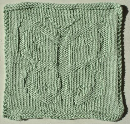 Butterfly knit purl face cloth square