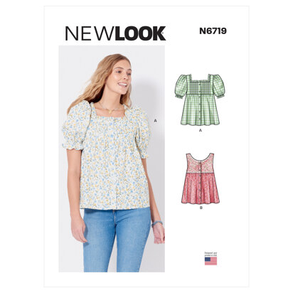 New Look Misses' Tops N6719 - Paper Pattern, Size A (8-10-12-14-16-18)