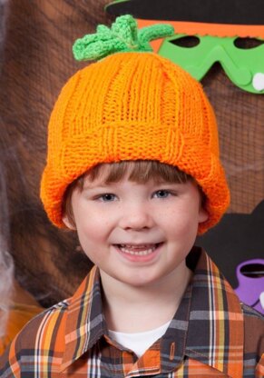 Knit Pumpkin Hat in Red Heart Super Saver Economy Solids - LW2829