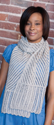 Flair Scarf in Classic Elite Yarns MountainTop Vail, Silky Alpaca Lace and Pirouette - Downloadable PDF