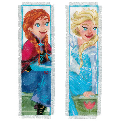 Vervaco Counted Cross Stitch Kit: Bookmarks: Disney: Frozen - Sisters Forever (Set of 2) - 6 x 20cm