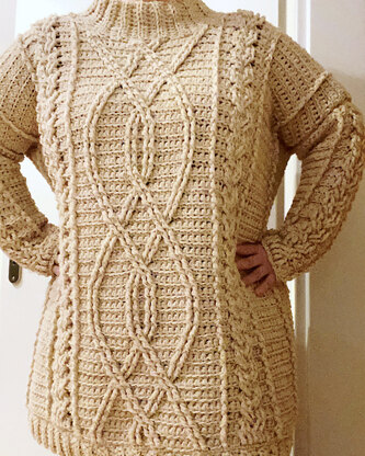 Ravelry: Meara Fisherman Sweater pattern by Olivia Kent