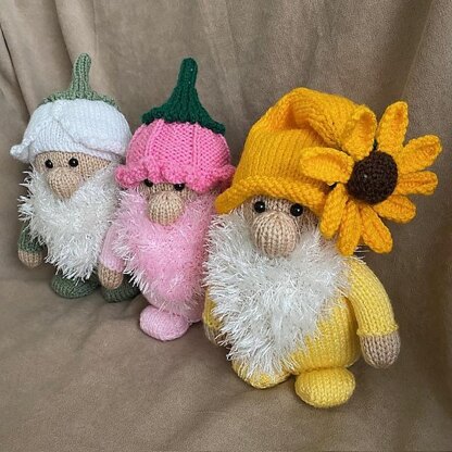 Flower Power gonk gnomes Knitting pattern by Tanya Oakley