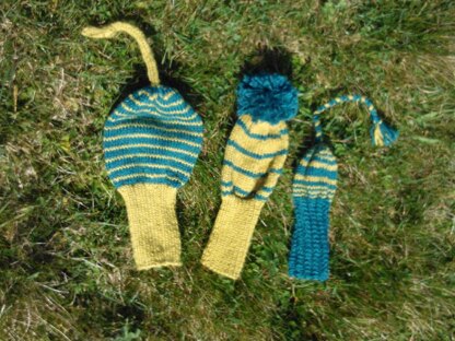 Knitted golf club covers