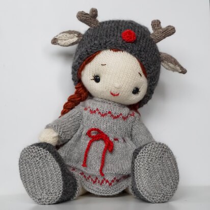 Knitting patterns PDF - Outfit "Reindeer Style" - Toy Clothes