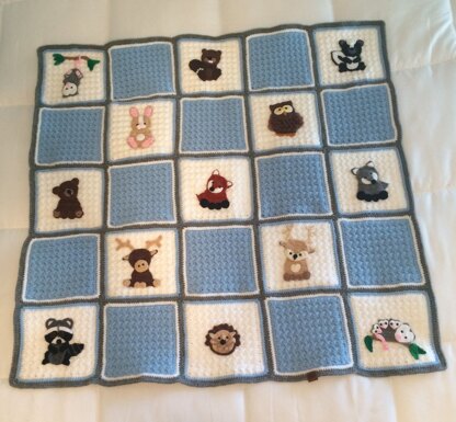 Baby Blanket with Woodland Animals