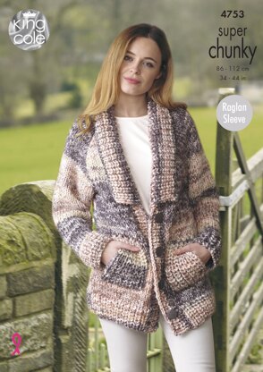 Jacket & Sweater in King Cole Super Chunky - 4753 - Downloadable PDF