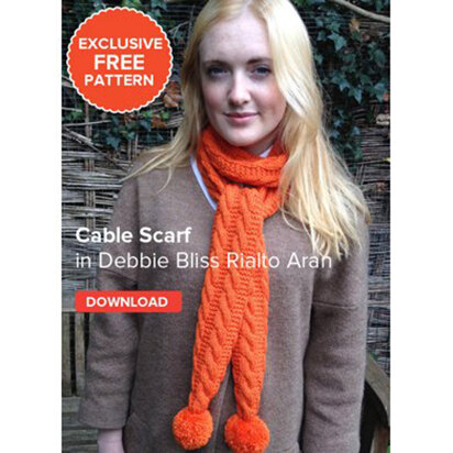 Cable Scarf in Debbie Bliss Rialto Aran - Downloadable PDF